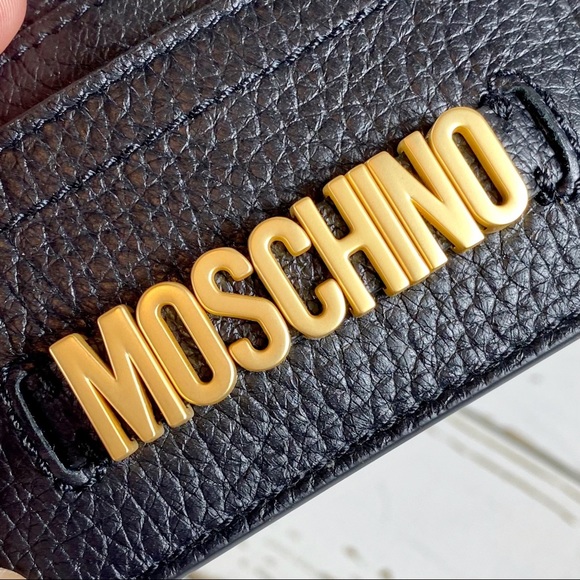 Moschino Couture Black Leather Logo Card Holder - Picture 6 of 12
